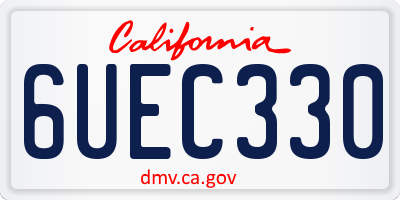 CA license plate 6UEC330