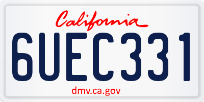 CA license plate 6UEC331