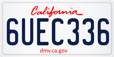 CA license plate 6UEC336