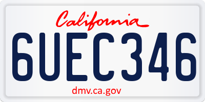 CA license plate 6UEC346