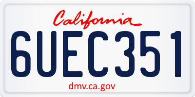 CA license plate 6UEC351