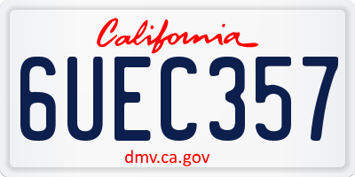 CA license plate 6UEC357