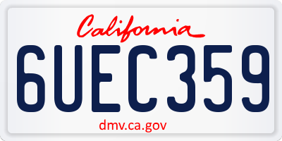 CA license plate 6UEC359