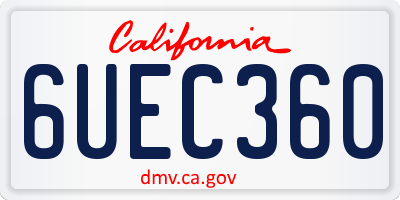 CA license plate 6UEC360