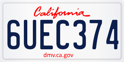 CA license plate 6UEC374