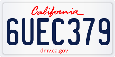 CA license plate 6UEC379