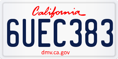 CA license plate 6UEC383