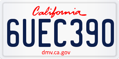 CA license plate 6UEC390