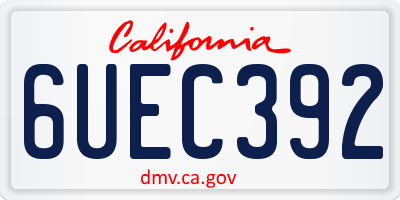 CA license plate 6UEC392