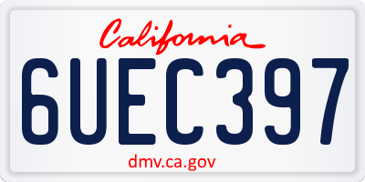 CA license plate 6UEC397