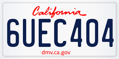 CA license plate 6UEC404