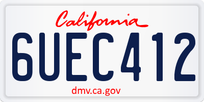 CA license plate 6UEC412