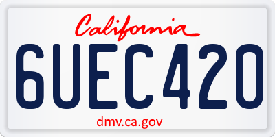 CA license plate 6UEC420