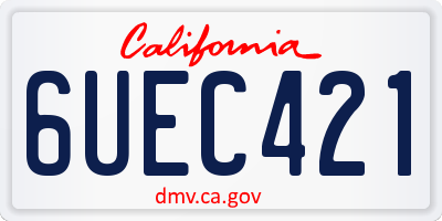 CA license plate 6UEC421