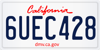 CA license plate 6UEC428