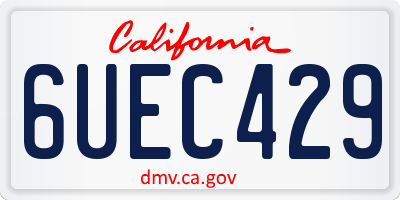 CA license plate 6UEC429