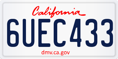 CA license plate 6UEC433