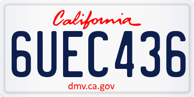 CA license plate 6UEC436