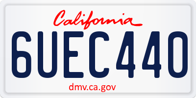 CA license plate 6UEC440