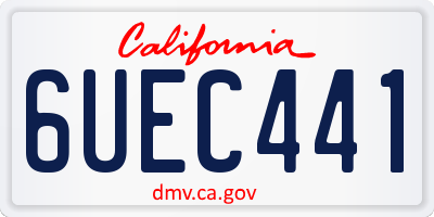 CA license plate 6UEC441