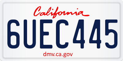 CA license plate 6UEC445