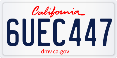 CA license plate 6UEC447