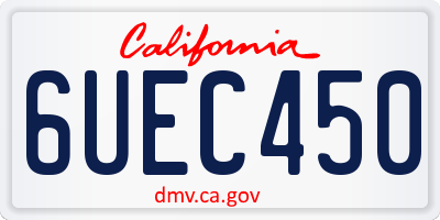 CA license plate 6UEC450
