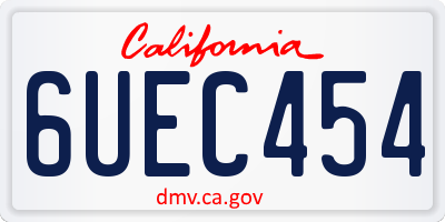 CA license plate 6UEC454