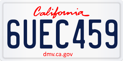 CA license plate 6UEC459