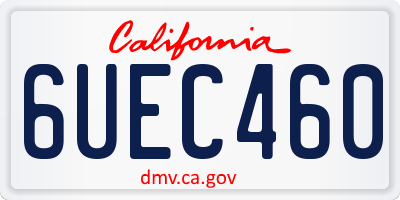 CA license plate 6UEC460