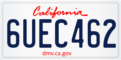 CA license plate 6UEC462