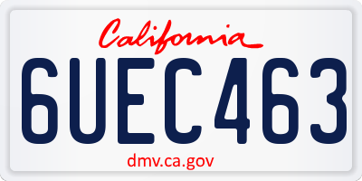 CA license plate 6UEC463
