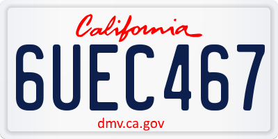 CA license plate 6UEC467