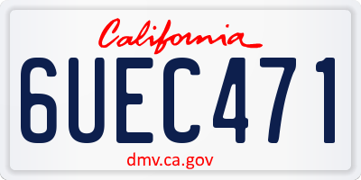 CA license plate 6UEC471