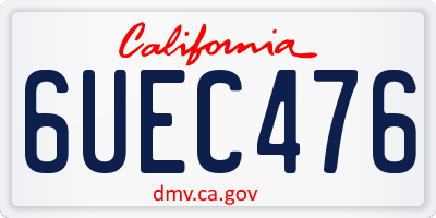 CA license plate 6UEC476
