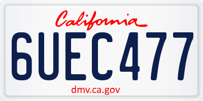 CA license plate 6UEC477