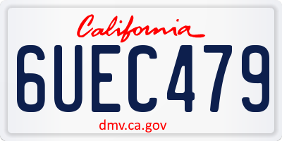 CA license plate 6UEC479