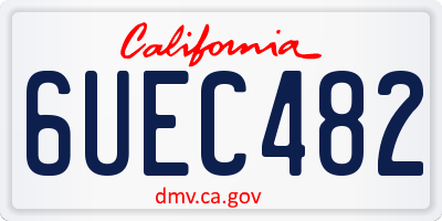 CA license plate 6UEC482