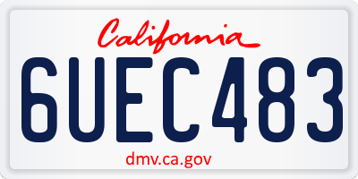CA license plate 6UEC483
