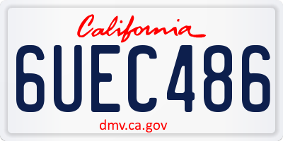 CA license plate 6UEC486