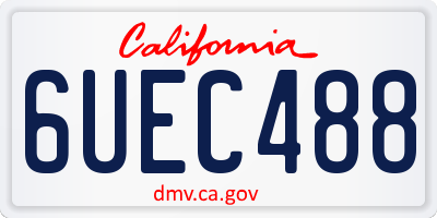 CA license plate 6UEC488
