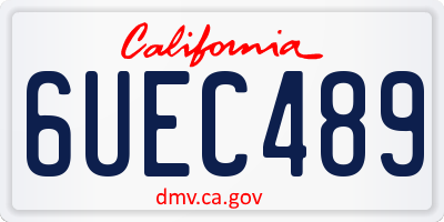 CA license plate 6UEC489