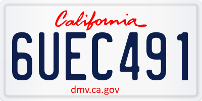 CA license plate 6UEC491