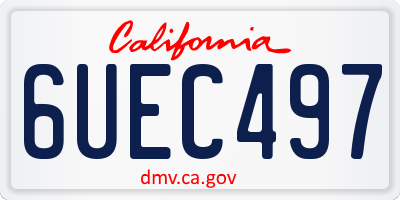 CA license plate 6UEC497