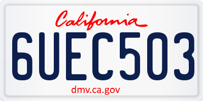 CA license plate 6UEC503
