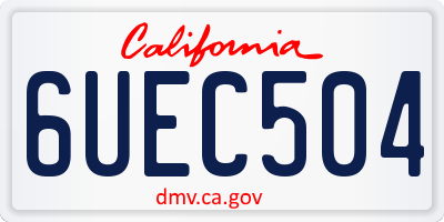 CA license plate 6UEC504