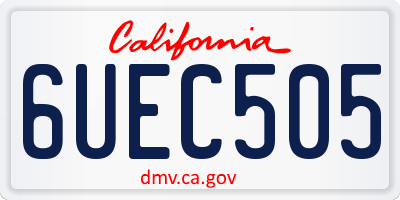 CA license plate 6UEC505
