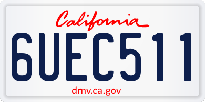 CA license plate 6UEC511