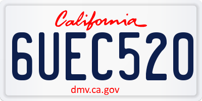 CA license plate 6UEC520