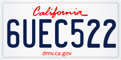 CA license plate 6UEC522